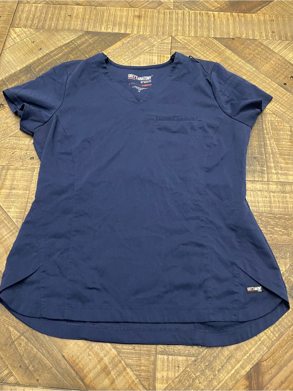 Grey's Anatomy by Barco Spandex Stretch Women's V-Neck Scrub Top Navy Blue